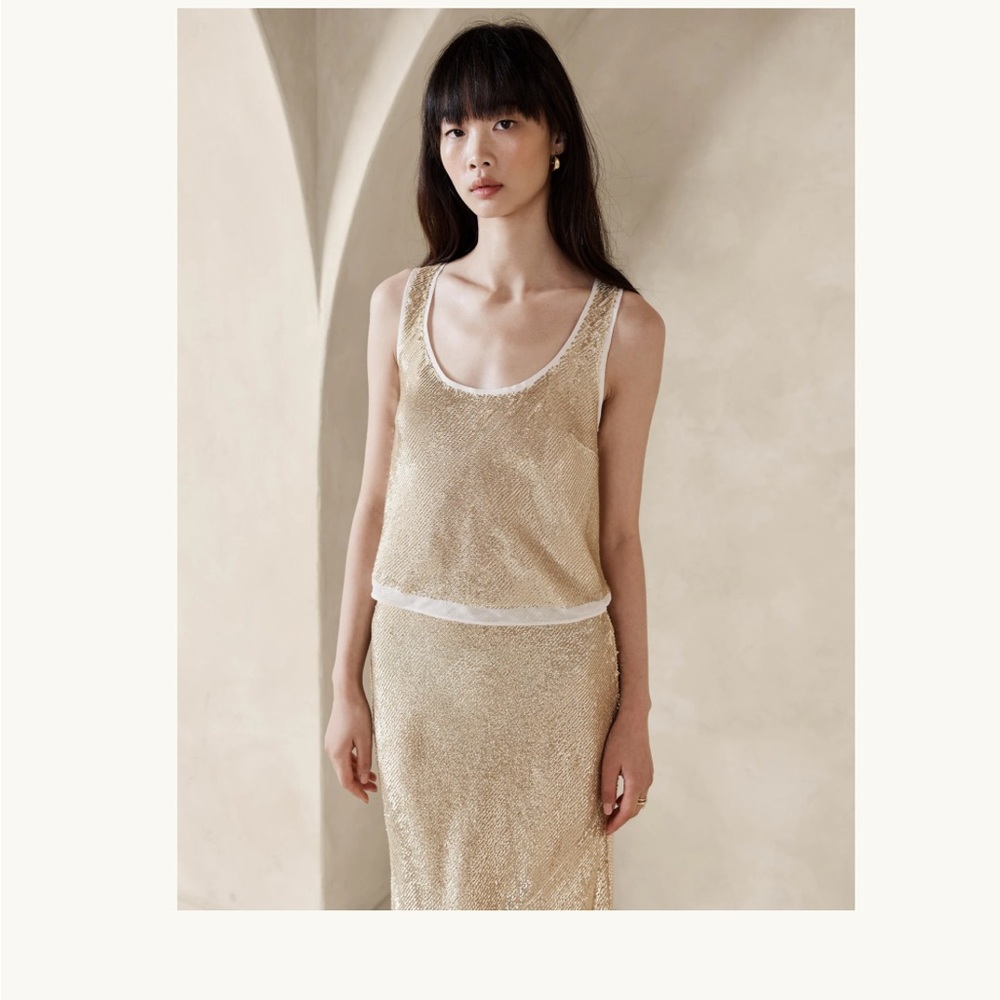 Banana Republic Alina sequined tank, size large